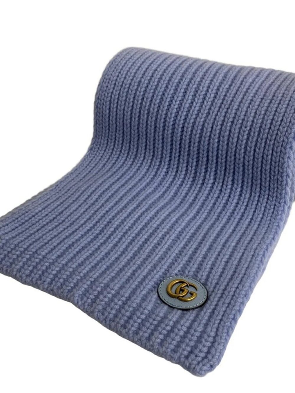 GUCCI - 773426 3GB02 Light Blue Wool Cashmere Scarf - Picture 6 of 6